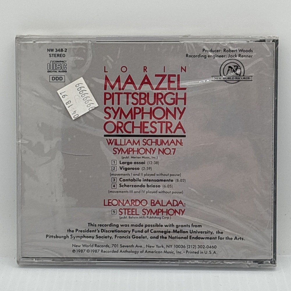 Lorin Maazel Pittsburgh Symphony William Schuman Symphony No 7 CD New World - Picture 3 of 3